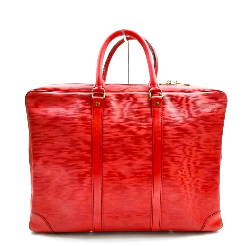 Louis Vuitton LV Hand Bag M54477 Porte Documents Voyage Red EpI made in France